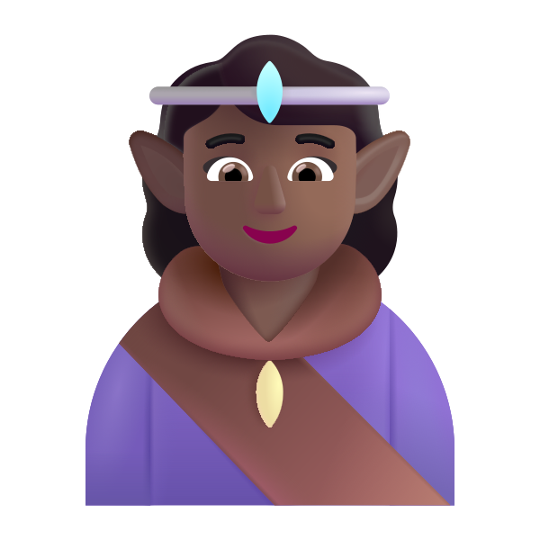 Woman Elf Color Medium Dark Vector