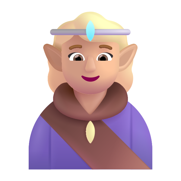 Woman Elf Color Medium Light Vector