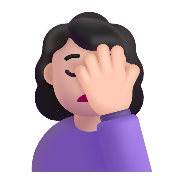 Woman Facepalming Color Light Vector