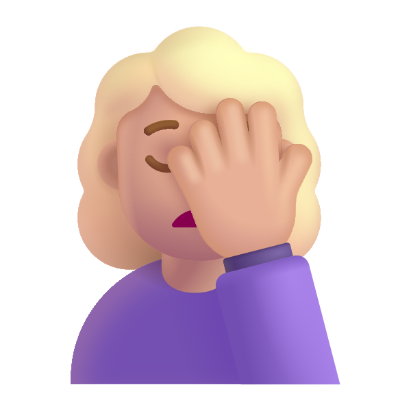 Woman Facepalming Color Medium Light