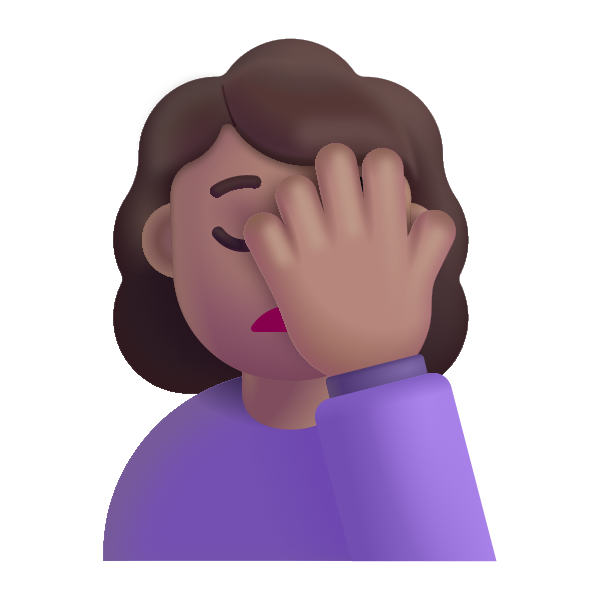 Woman Facepalming Color Medium