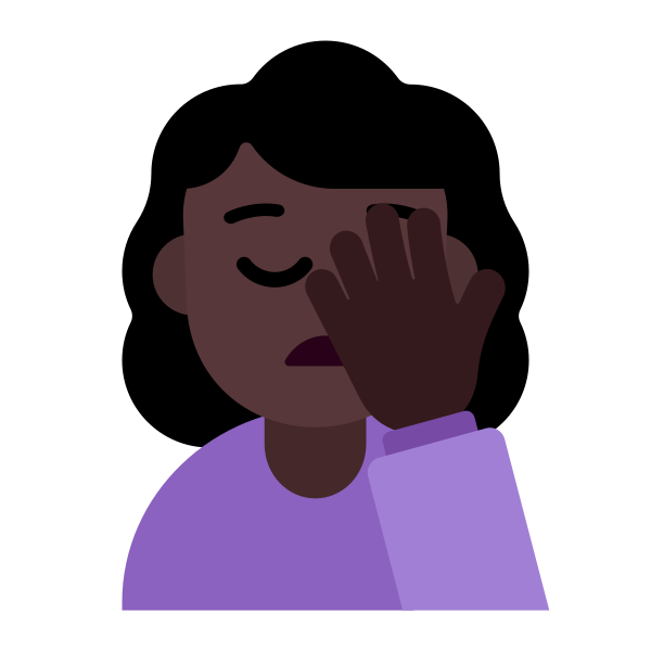 Woman Facepalming Flat Dark Vector