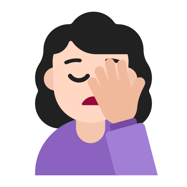 Woman Facepalming Flat Light
