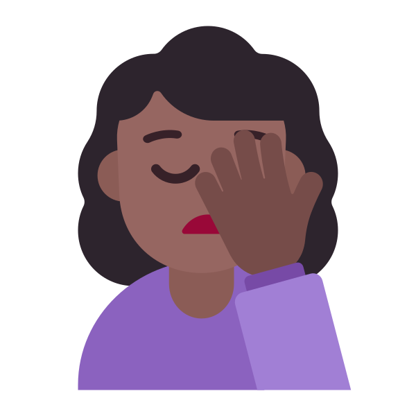 Woman Facepalming Flat Medium Dark Vector