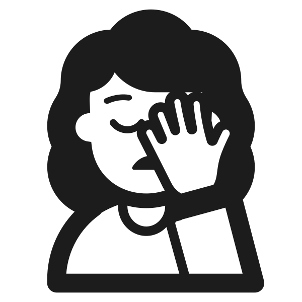 Woman Facepalming High Contrast Default Vector