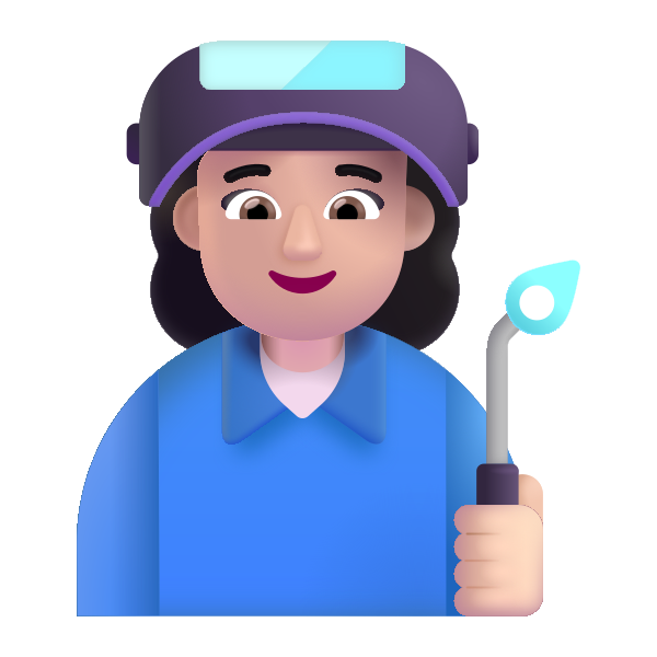 Woman Factory Worker Color Light Vector