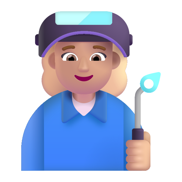 Woman Factory Worker Color Medium Light Vector