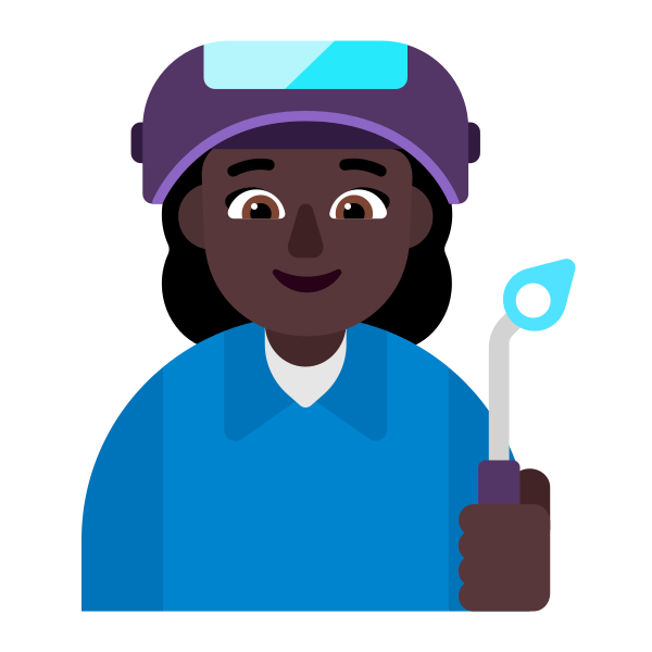 Woman Factory Worker Flat Dark Vector
