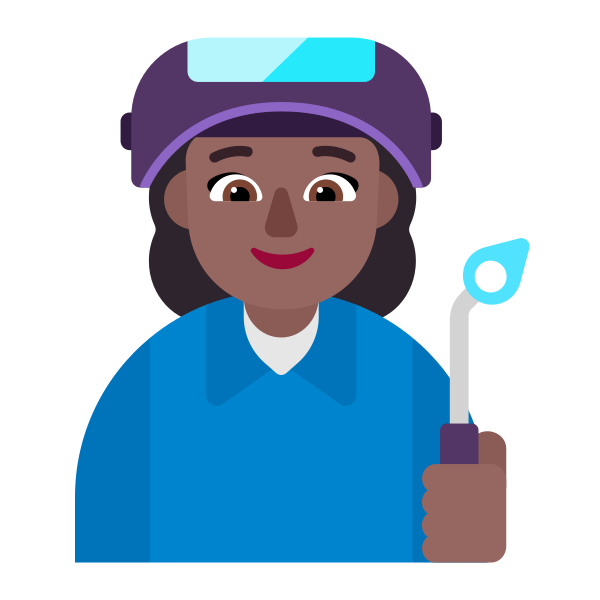 Woman Factory Worker Flat Medium Dark Vector
