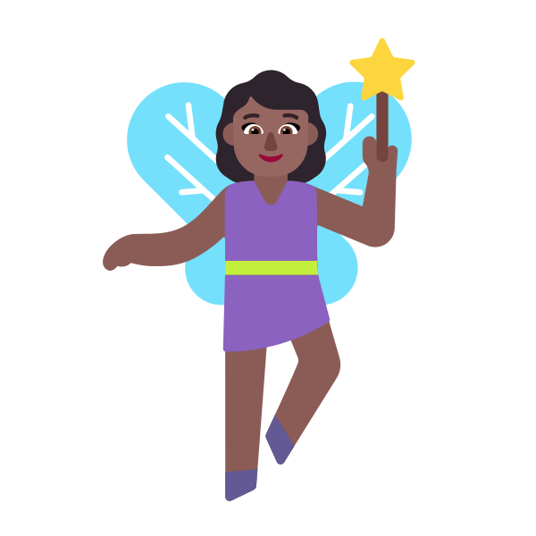 Woman Fairy Flat Medium Dark Vector