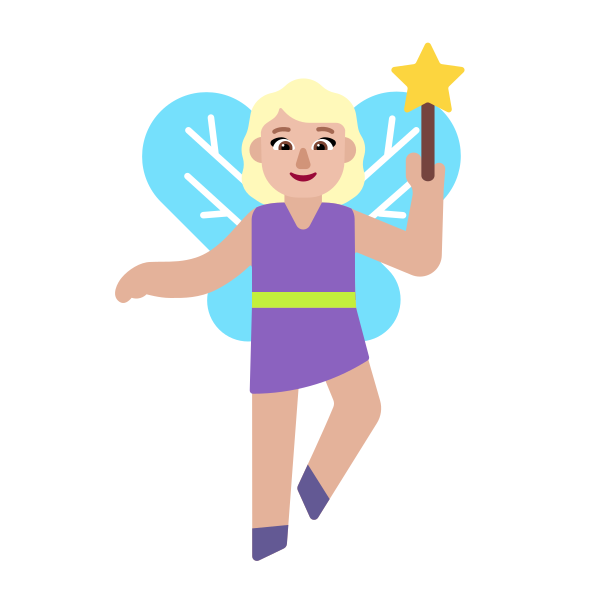 Woman Fairy Flat Medium Light Vector