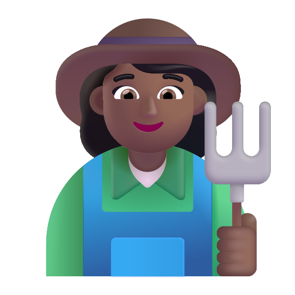 Woman Farmer Color Medium Dark Vector