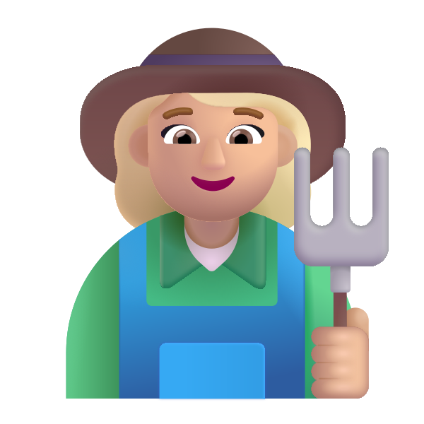 Woman Farmer Color Medium Light Vector