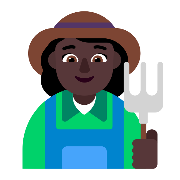 Woman Farmer Flat Dark Vector