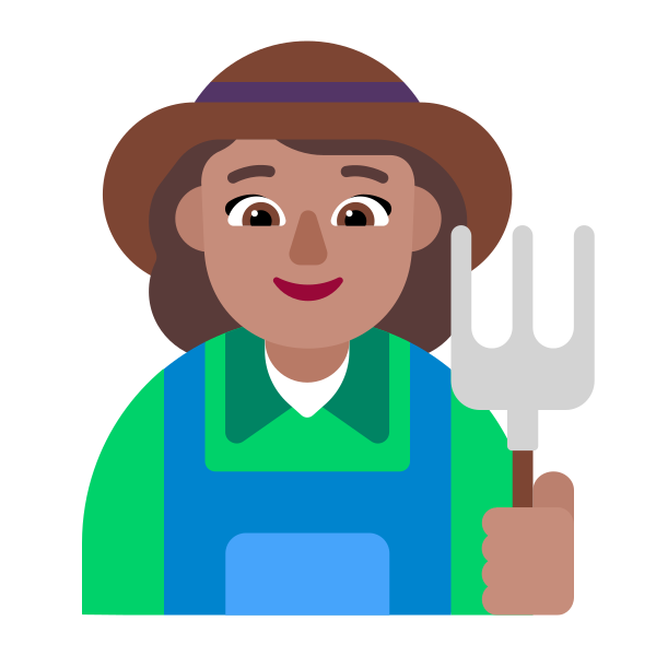 Woman Farmer Flat Medium