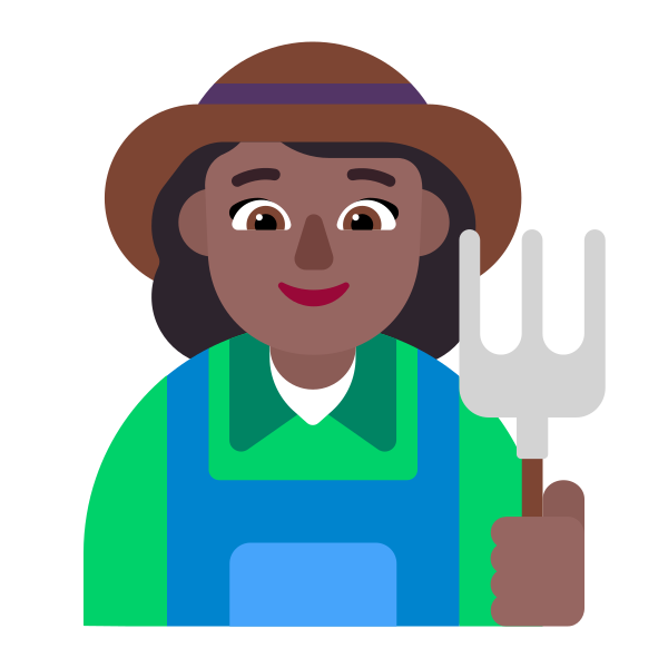 Woman Farmer Flat Medium Dark Vector