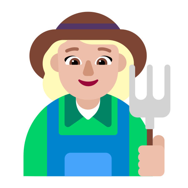Woman Farmer Flat Medium Light Vector
