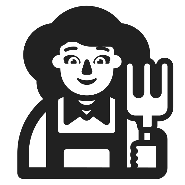 Woman Farmer High Contrast Default Vector