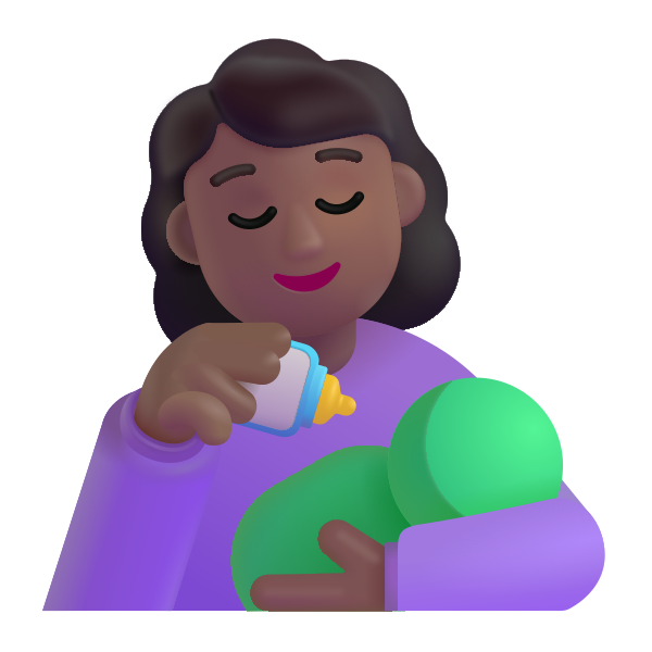 Woman Feeding Baby Color Medium Dark