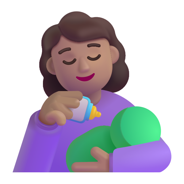 Woman Feeding Baby Color Medium Vector