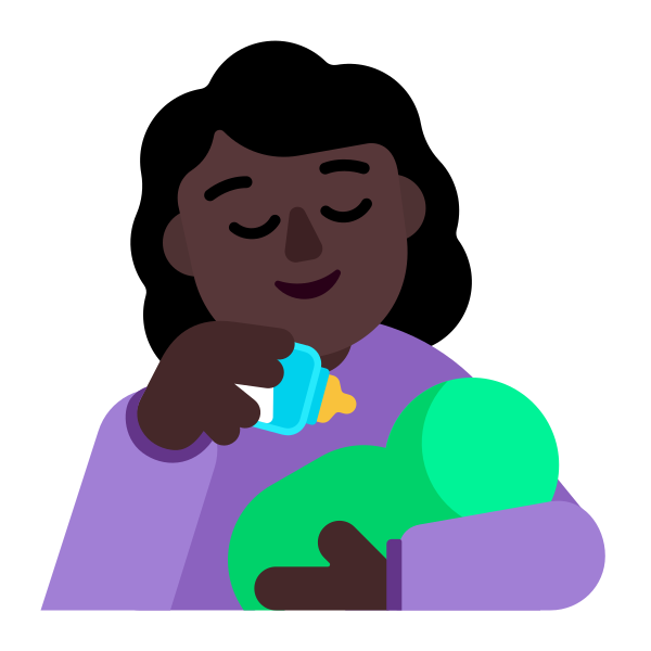 Woman Feeding Baby Flat Dark Vector