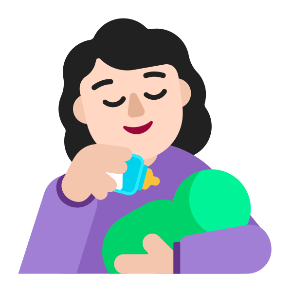 Woman Feeding Baby Flat Light