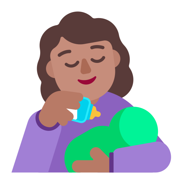 Woman Feeding Baby Flat Medium