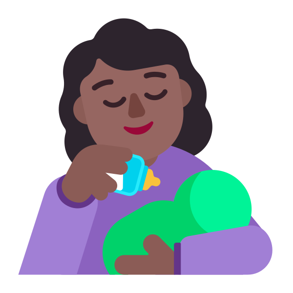 Woman Feeding Baby Flat Medium Dark