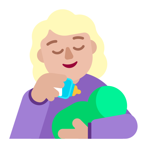 Woman Feeding Baby Flat Medium Light