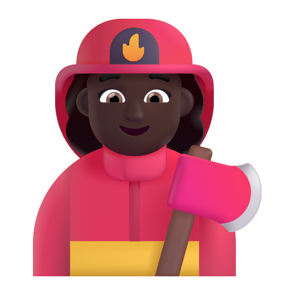 Woman Firefighter Color Dark