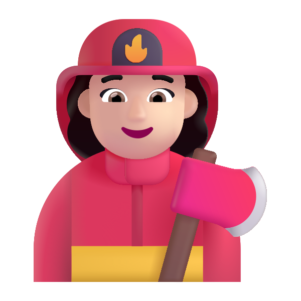 Woman Firefighter Color Light Vector
