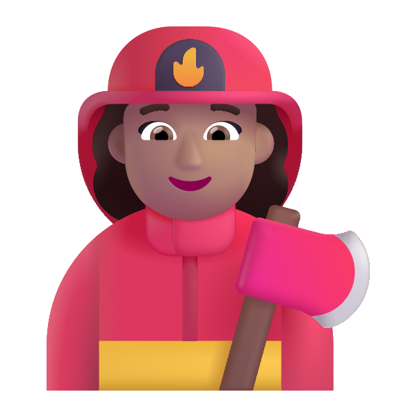 Woman Firefighter Color Medium Vector