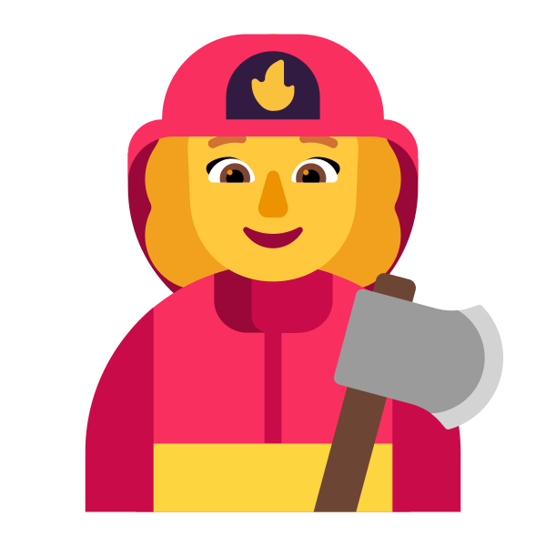 Woman Firefighter Flat Default Vector