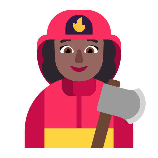Woman Firefighter Flat Medium Dark
