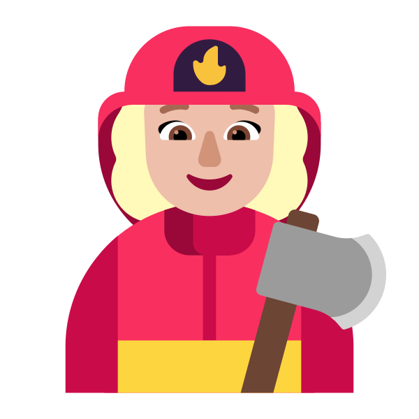 Woman Firefighter Flat Medium Light