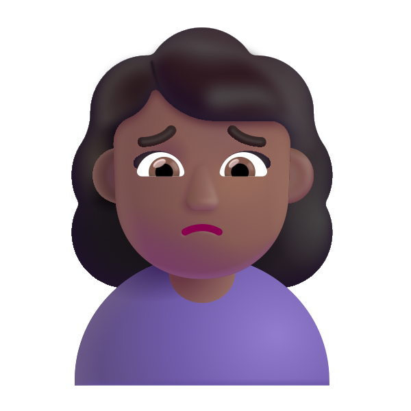Woman Frowning Color Medium Dark Vector