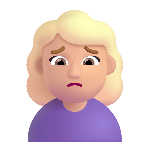 Woman Frowning Color Medium Light Vector