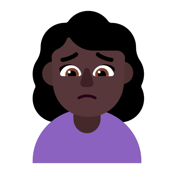 Woman Frowning Flat Dark Vector