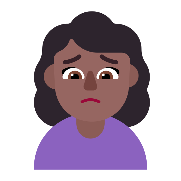 Woman Frowning Flat Medium Dark Vector
