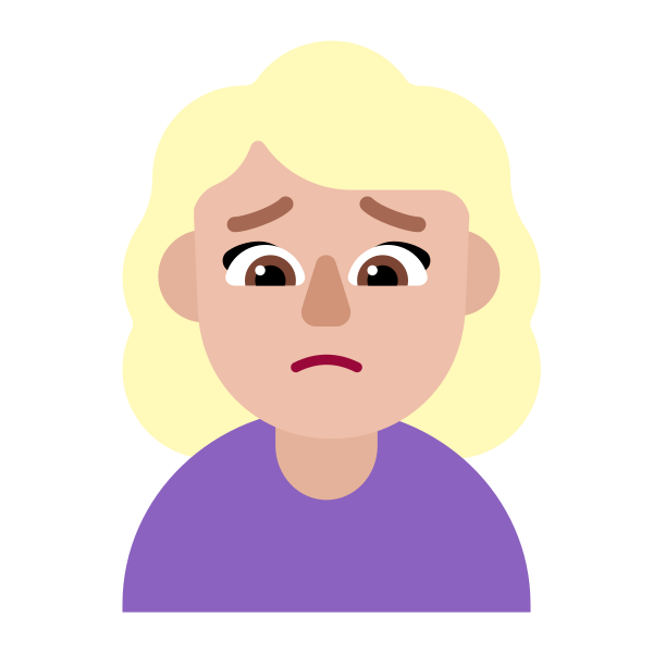 Woman Frowning Flat Medium Light Vector