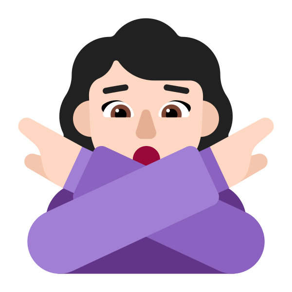 Woman Gesturing No Flat Light Vector