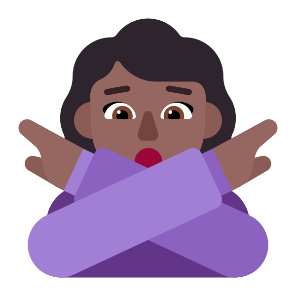 Woman Gesturing No Flat Medium Dark Vector