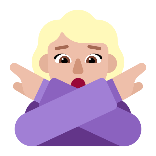 Woman Gesturing No Flat Medium Light Vector