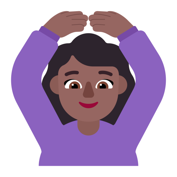 Woman Gesturing Ok Flat Medium Dark