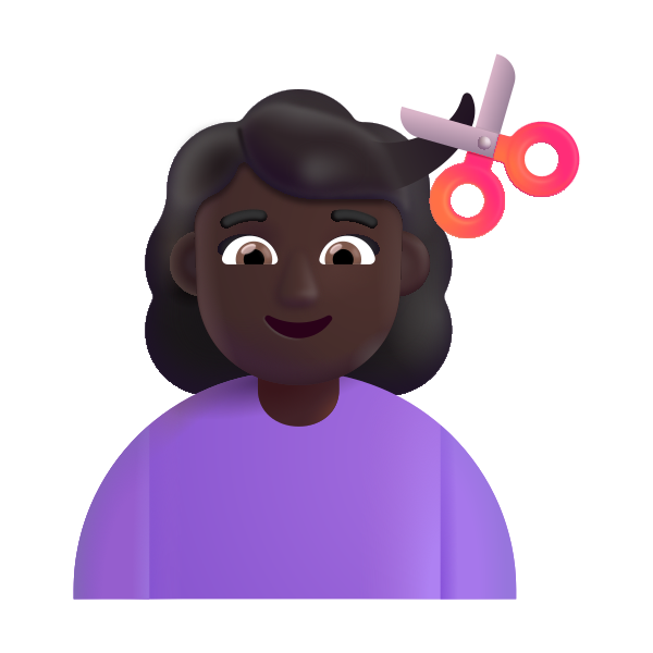 Woman Getting Haircut Color Dark Vector