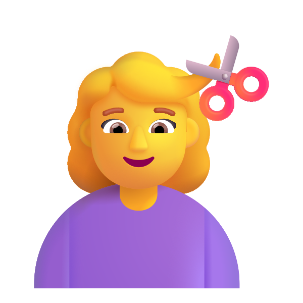 Woman Getting Haircut Color Default Vector