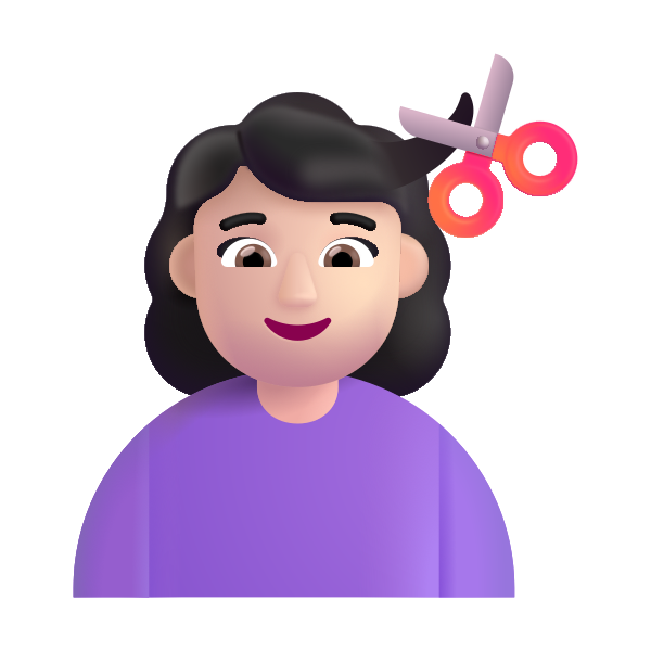 Woman Getting Haircut Color Light Vector