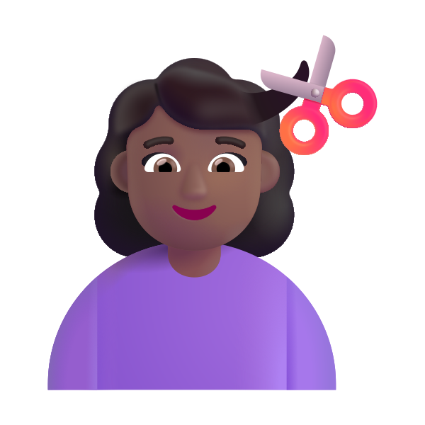 Woman Getting Haircut Color Medium Dark Vector