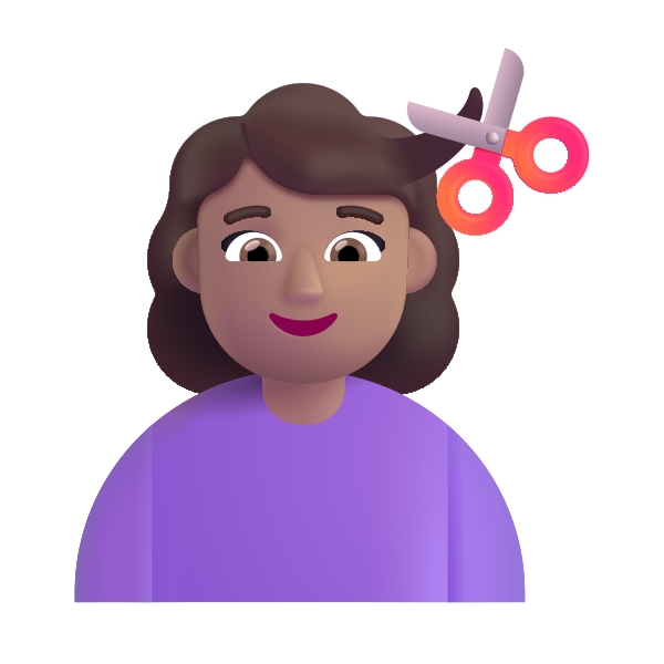 Woman Getting Haircut Color Medium Vector