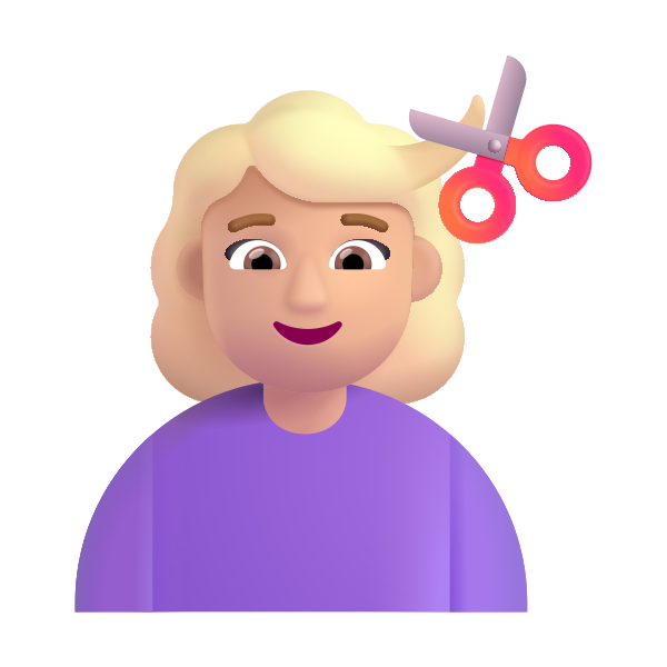 Woman Getting Haircut Color Medium Light Vector